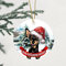 Weihnachten Porzellan Ornament Dear Santa Define Naughty Christmas Tree Ornament Golden Retrievers Hund mit Hut 8,1 cm mit Goldschnur You Me And The Dogs Ornament zum Dekorieren des Weihnachtsbaums