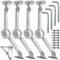 YAYODS 4PCS Heavy Duty Lid Support Hinges, Folding Lid Support Hinge for Kitchen Cupboards Door, Wardrobe, Toy Box Lift Up Stay, Adjustable Angle Safety Soft Close Hinges, with Screws & Hex Key