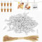 Hengxinc Lot de 168 Mini Pinces à Linge en Bois Blanc 25MM - Pour Mariage, Polaroid et Photos - Avec 10M de Corde de Jute - DIY