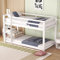 FEZTOY Etagenbett 90x200 für Kinder, Kinderbett mit Leiter, Hochbett Spielbett Stockbett mit 1 Lattenroste, Massivholzrahmen, ohne Matratze, Weiß
