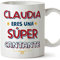 Mugffins Tazza Personalizzata in ceramica per CANTANTE donna 11 oz / 350 ml - In spagnolo - Eres Súper - Idea regalo per compleanno, anniversario, natale, laurea