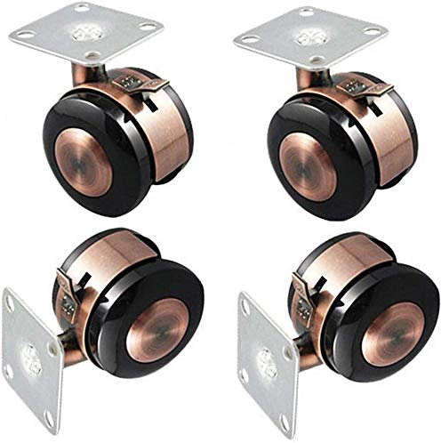 Bürorollen: 50-mm-Set mit 4 Lenkrollen mit Bremsen, Bürostuhlrolle, 120 kg Gesamtkapazität, langlebig/sicher, für Möbelrollen