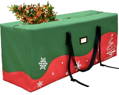 Fayavoo Christmas Tree Storage Bag Heavy Duty 600D Oxford Christmas Tree Bag, Christmas Tree Storage Box Fits Up to 8Ft Tree, Xmas Tree Bag With Reinforced Handles & Zipper Christmas Storage Container