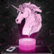 Nachttischlampe - Touch-Nachtlicht Einhorn Tier 3D-LED-Lampe Illusion, Geschenkidee Weihnachten Geburtstag Junge und Mädchen Nachttischlampe Kinder- oder Erwachsenenzimmer