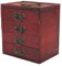 TOPINCN Vintage-Holz-Schmuckschatulle, Kosmetikbox, 4-lagig, Antiker Retro-Organizer, Großes Fassungsvermögen, Schubladenetui, Schatzkiste, Schmuck-Organizer, Schmuckschrank,