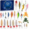 Weihnachts-Angelset kassette, Christmas Fishing Set Blind Box, Adventskalender Angeln 2023, Adventskalender angeln ausrüstung, 24 Tage Angelköder Set für Erwachsene Männer Angler (B)