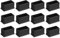 QUARKZMAN 12Pcs Embouts de Pieds de Chaise Carrés en PVC, 50mm x 25mm OD, Noirs, pour Protéger Les Pieds de Meubles, Les Coussins de Pied de Table, Les Capuchons de Protection de Sol