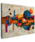 MuchoWow© Bild auf Leinwand 70x50 cm Schlafzimmer Bilder Badezimmer Wand Deko Wohnzimmer Moderne Wanddeko Bilderwand Geschenk Vintage - Modern - Kunst - Orange - Geometrische Formen