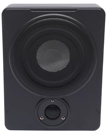 Xilinjyao Subwoofer per auto, subwoofer attivo, 8, set di cavi 600 W, subwoofer attivo, audio per auto, subwoofer compatto con tecnologia HVT, installato sotto il sedile del passeggero