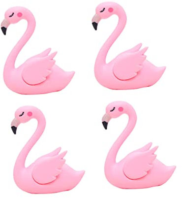 CAXUSD 4stücke Flamingo Kuchen Deko Flamingo Kuchendekoration Aus Kunststoff Kuchenornament Deko Für Kuchen Ornament Für Auto Und Zuhause