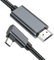 TEFLOTY Câble USB C vers HDMI 2m, Câble Type C vers HDMI Angle Droit 4K UHD Cable Thundebrbolt 3/4, Compatible Pour iPhone 15/16 Pro Max, MacBook Pro/Air, Galaxy S23/S22/S21