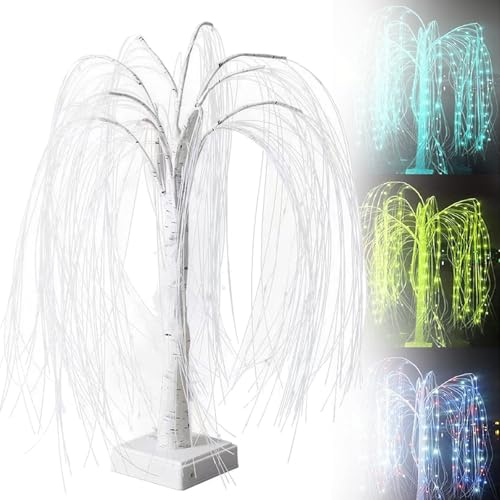 Arbre de saule artificiel LED avec télécommande, parfait pour la maison, le mariage, la fête, la piscine, le jardin, Noël, télécommande incluse.