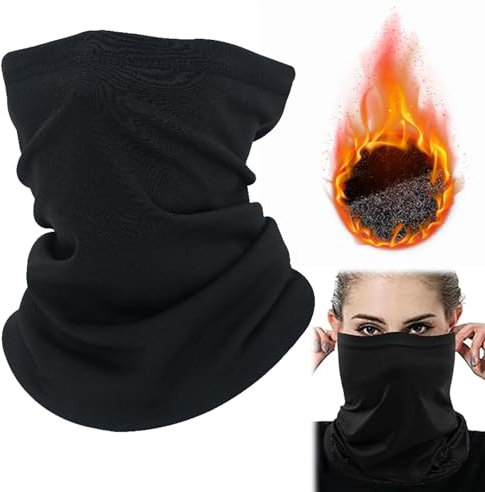 Comioke Schlauchschal Winddicht, Winter Loop Schal, Einheitsgröße Schlauchschal Halstuch, Multifunktionstuch Windabweisend Halswärmer für Outdoor Sport Radsport Laufen Ski Motorrad(Schwarz)