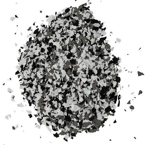 WO-WE Farbchips für Epoxidharz Bodenbeschichtung Colorchips Schwarz-Weiss-Grau - 1Kg