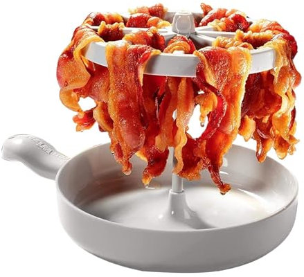 2025 New Bacon Wizard Microwave Crispy Bacon Maker, Bacon Wizard for Crispy Bacon,Microwave Barbecue Grill,Microwave Bacon Tray, with Silicone Oil Brush and Special Clip