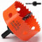 Scie cloche - 80 mm - Orange - Acier rapide HSS M42 bi-métal - Scie cloche avec tige hexagonale et foret avec profondeur de coupe de 35 mm - Pour bois, construction sèche et tôle métallique