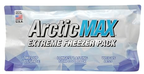 ArcitcMAX - Long-Lasting Slim Cooler Ice Pack (Medium 14” x 7”) Ultra-Flexible, Reusable, Gel Freezer Pack - Cooler Accessories for Beach, Camping Gear, Large Lunch Box, Picnic, and Fishing