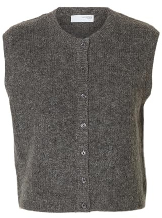 Selected Women Damen Slflulu Sl Button O-Neck Vest Ex Slflulu Sl Button O-Neck Vest Ex (1er Pack)