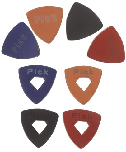BAZEITFLOW 8 Stück Wiederverwendbare Leder Gitarrenplektren Dicke Plektren Für Akustik Und E-gitarre Ergonomisch Geformt Kompatibel Mit Ukulele Gitarrenzubehör Ersatz