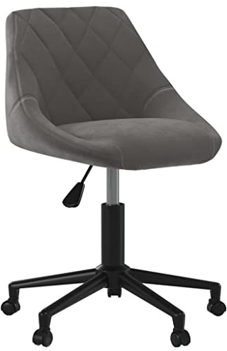 QUAHEAS Esszimmerstuhl Drehbar Dunkelgrau Samt, Höhenverstellbar mit Rollen, Modernes Design für Küche & Esszimmer, Robuster Stahlrahmen, 360° Drehbar, Komfortabler Sitz