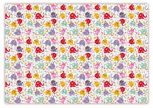 LYSCO Geschenkpapier Geschenke schönes Motiv bunte Elefanten,Vögel,Sterne,Herzen(GES-501), in verschiedenen Motiven verfügbar (DIN B3 (500 x 350 mm) - 6 Stück)