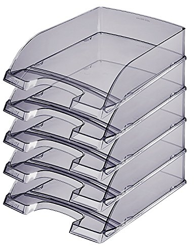 Esselte Leitz Briefkorb A4 transparent Plus (5er Pack | rauchgrau)