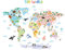 Decowall DAT-1615S Weltkarte Tierweltkarte Tiere Wandtattoo Wandsticker Wandaufkleber Wanddeko für Wohnzimmer Schlafzimmer Kinderzimmer (Groß) (Englisch Ver.)