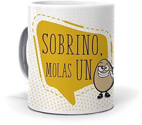 Taza De Regalo Para Mi Sobrino | Mi Sobrino Vale Un Huevo | Regalo Original Para Sobrinos | Ideas De Regalos Originales Para Desayuno y Café | Idea Regalo Cumpleaños Y Navidad | Cerámica 350 ML