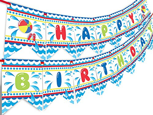Pool Party Banner Happy Birthday – Pool Party Wimpel – klassisch