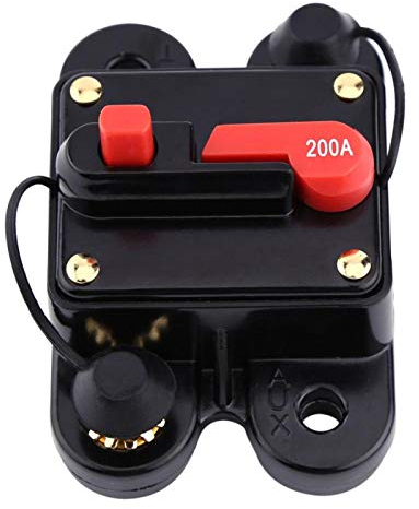 200A Audio Leitungsschutzschalter DC12-24V Audio Rücksetzbarer Sicherungsunterbrecher für Auto-Boot-Fahrrad-Stereoanlage,Unterbrecher