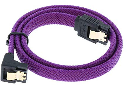 Tenlacum - Cavo dati SATA 3.0, 500 mm, per HDD SSD con chiusura a scatto, 26 AWG, 6 Gb/s, viola, confezione da 1