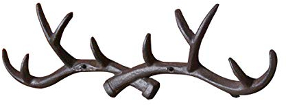TentHome Vintage Garderobe Haken Geweih Wandgarderoben Deko Wand Hirschgeweih Garderobenhaken Antik Gusseisen Wandhaken Landhaus Kleiderhaken Rostfarbe