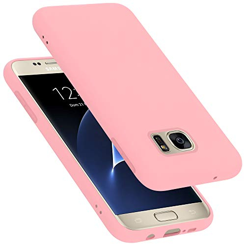 cadorabo Coque Compatible avec Samsung Galaxy S7, Étui Housse en Silicone- Coque pour Galaxy S7- Protection Antichoc, Anti-Empreintes- TPU Housse de Protection - Mat Liquid Pink