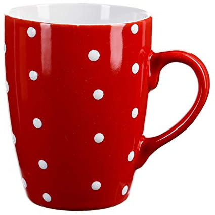 Secret de Gourmet - Mug rond rouge à pois 32 cl