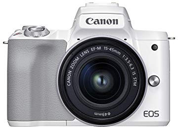 Canon EOS M50 Mark II + EF-M 15-45mm f/3.5-6.3 IS STM (White) - Mirrorless camera (Renewed)