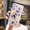 Tybiky iPhone SE 2020/7/8 Case Mobile Phone Case Flowers Dried Flower Case Sparkly Glitter Soft Silicone TPU Shockproof Eternal Flower Real Flowers Case Cover for iPhone SE 2020/7/8 White Purple