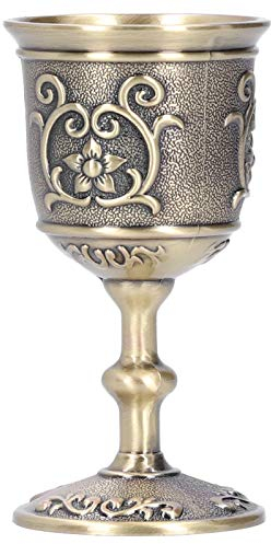 SALUTUYA Weinkelch Gläser, Chinese Emperor Wine Cup Becher für Party Pure Copper Resin Edelstahl - Atemberaubende mittelalterliche Vintage Wein Kelch(Large)