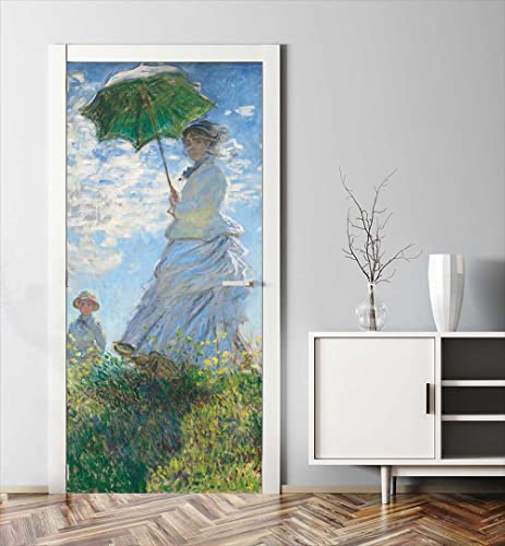 MyMaxxi - Tür bekleben mit Türtapete Türposter Türfolie Selbstklebend 90x200 Madame Monet und Ihr Sohn - Tür verschönern mit Türfolie ? Türaufkleber Türklebefolie Gemälde