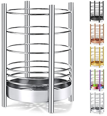 Soporte Para Utensilios De Cocina Para Encimera De Cocina, Utensilios De Acero Inoxidable, Organizador De Almacenamiento De Utensilios, Soporte Para Utensilios De Cocina (Plateado / 7.4''x5.2 '')