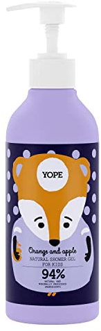 YOPE Natural shower gel for kids | Orange extract | Natural Washing ingredients | 94% natural ingredients | Orange and Apple 400 ml
