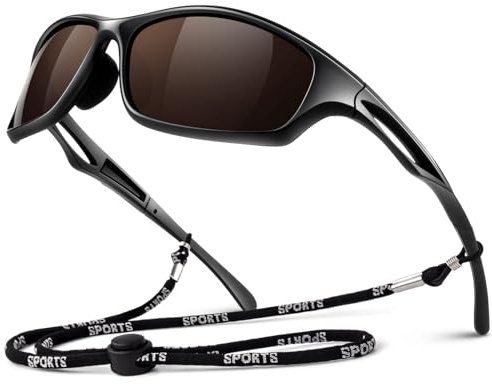 LINVO Sonnenbrille Herren Damen Polarisiert Verspiegelt Sportbrille UV400 | Leicht, Verstellbare Nasenauflagen, Autofahren, Angeln, Reisen, Laufen, Golfen