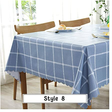 EHOMERY Tischdecken Modern Tischtuch Hippie Gitter Tischdecken Für Gartentische Oriental Tisch Decken Blau Tischschutz Dekoration 90X90Cm