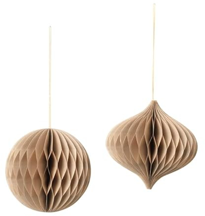 Broste Copenhagen Christmas Mix Papierhänger Natural Brown, Set bestehend aus 2 Aufhängern, 70090502