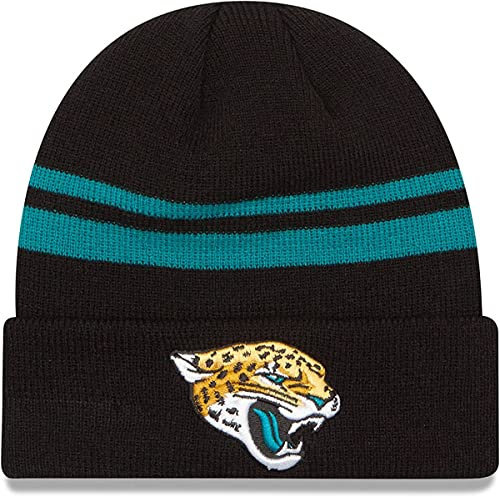 New Era Unisex-Adult NFL Official Sport Knit Classic Striped Knit Beanie Cold Weather Hat, Jacksonville Jaguars, One size