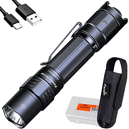 Fenix Linterna táctica PD35R, recargable por USB-C, 1700 lúmenes con organizador
