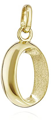 NKlaus Kettenanhänger Buchstabe O 333 Gelb Gold 8 Kt teilmatt 15x9mm Alphabet Amulett 13308