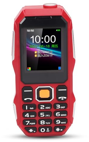 Zunate 2G Entsperrtes, Robustes Telefon, Senioren Handy mit 1,8 Zoll Bildschirm, BT Verbindung, UKW Radio, 9 Familiennummern, Großer Lautsprecher, 5800 mAh für Senioren und Kinder (Rot)