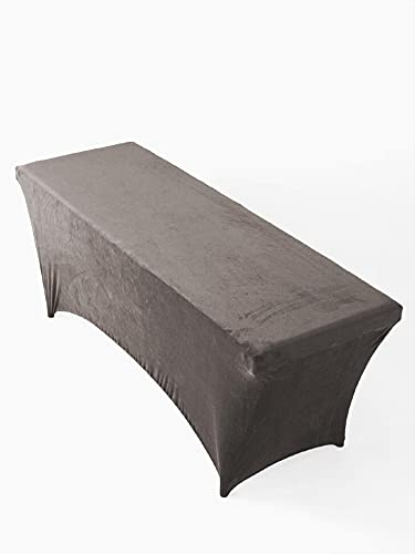 Verlängerter Liegenbezug für Massagebett | Bezug | 190 x 70 cm | Velours | Spannbetttuch für alle gängigen Kosmetikliegen, Massageliegen, Couches | Grau