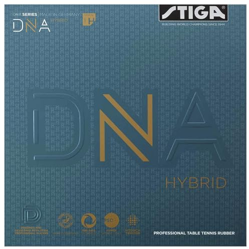 STIGA Tischtennisbelag DNA Hybrid XH mit 52,5 Grad Schwammhärte, Power Sponge Cells und H-Touch Tensor-Technologie, Schwarz, 2.1