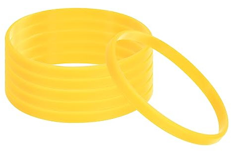 PATIKIL Silicone Bracelets, 6 Paquet Coloré Caoutchouc Bracelets Vide Élastique Sports Groupes pour Adultes Ados Sports Équipe Jeux, Jaune